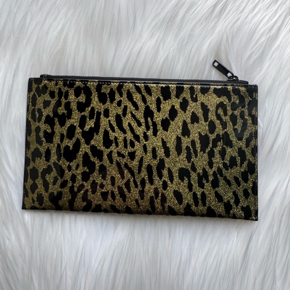 Saint Laurent Patent Glitter Leopard Zip Pouch Wallet - Picture 2 of 7